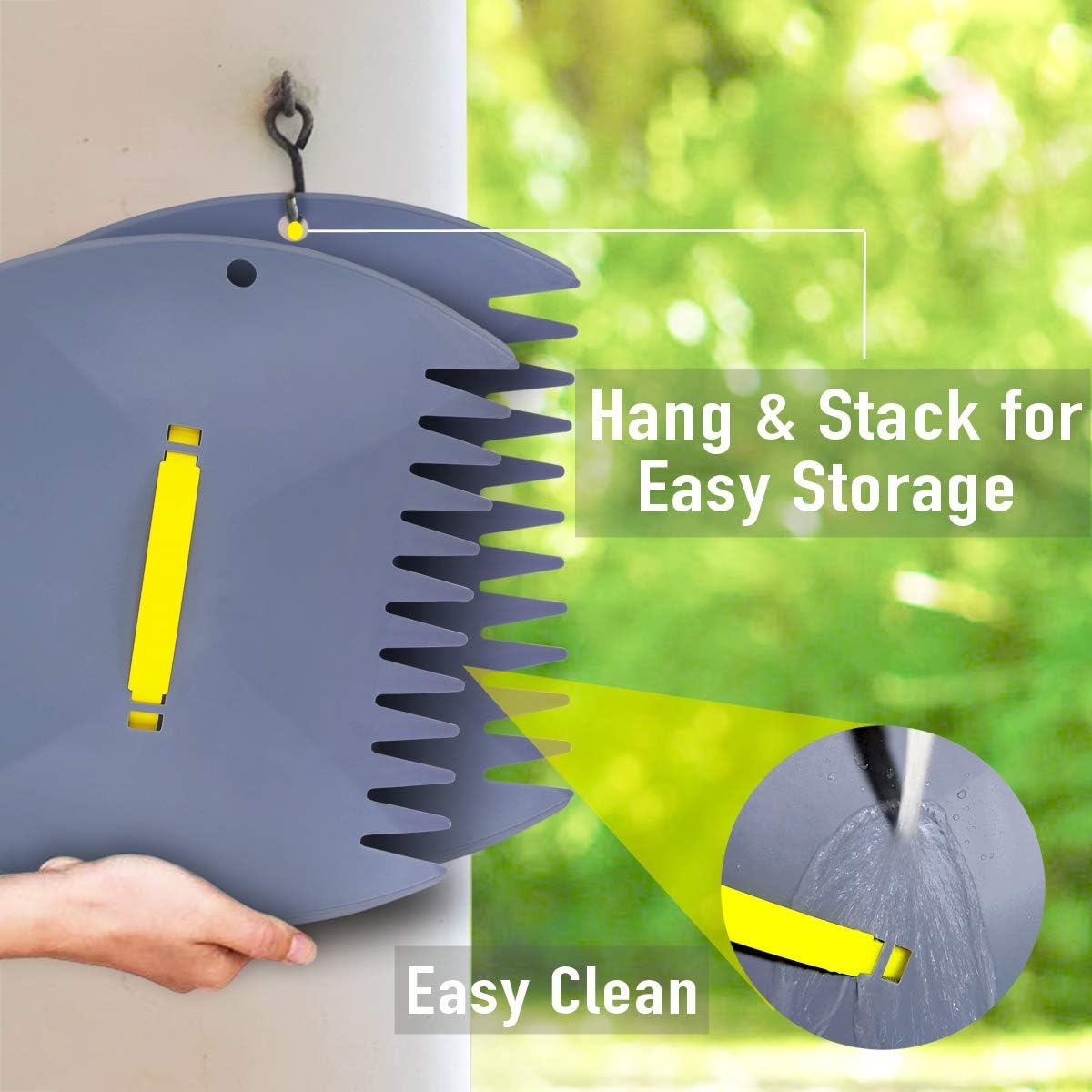 JARDINEER 2 Pair Leaf Grabbers Lightweight for Lawn Yard, Garden Leaf Collector Plastic, Hand Leaf Picker Upper with Handles for Picking Up Leaves, Twigs or Debris