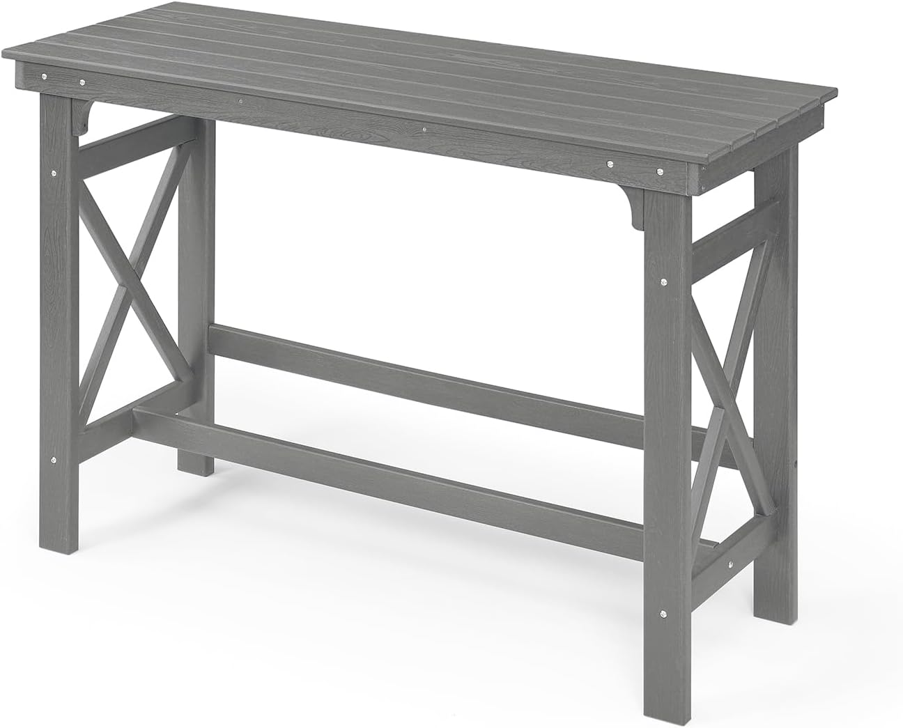 41" Outdoor Bar Table, HDPE Adirondack Outdoor Bar Table, All Weather Outside Bar Counter Height Tables Balcony Furniture, HDPE Patio Bar Tables for Bistro, Deck, Porch, Poolside, Smoke Gray