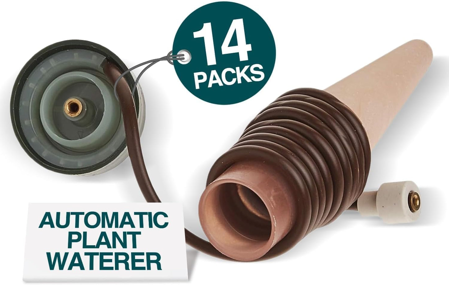 Blumat Classic Plant Watering Stakes with Adapters - Self Watering Planter Insert for Pots - Automatic Plant Waterer & Plant Accessories (14 Pack)