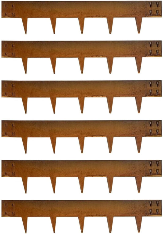 Corten Steel Edging Steel Landscape Edging Metal Garden Edging 8 Inch Metal Landscape Edging Landscaping Rusted 40 Inch Strips Patina 6 pcs Edge for Yard Lawn Outdoor by GZGNEEVL