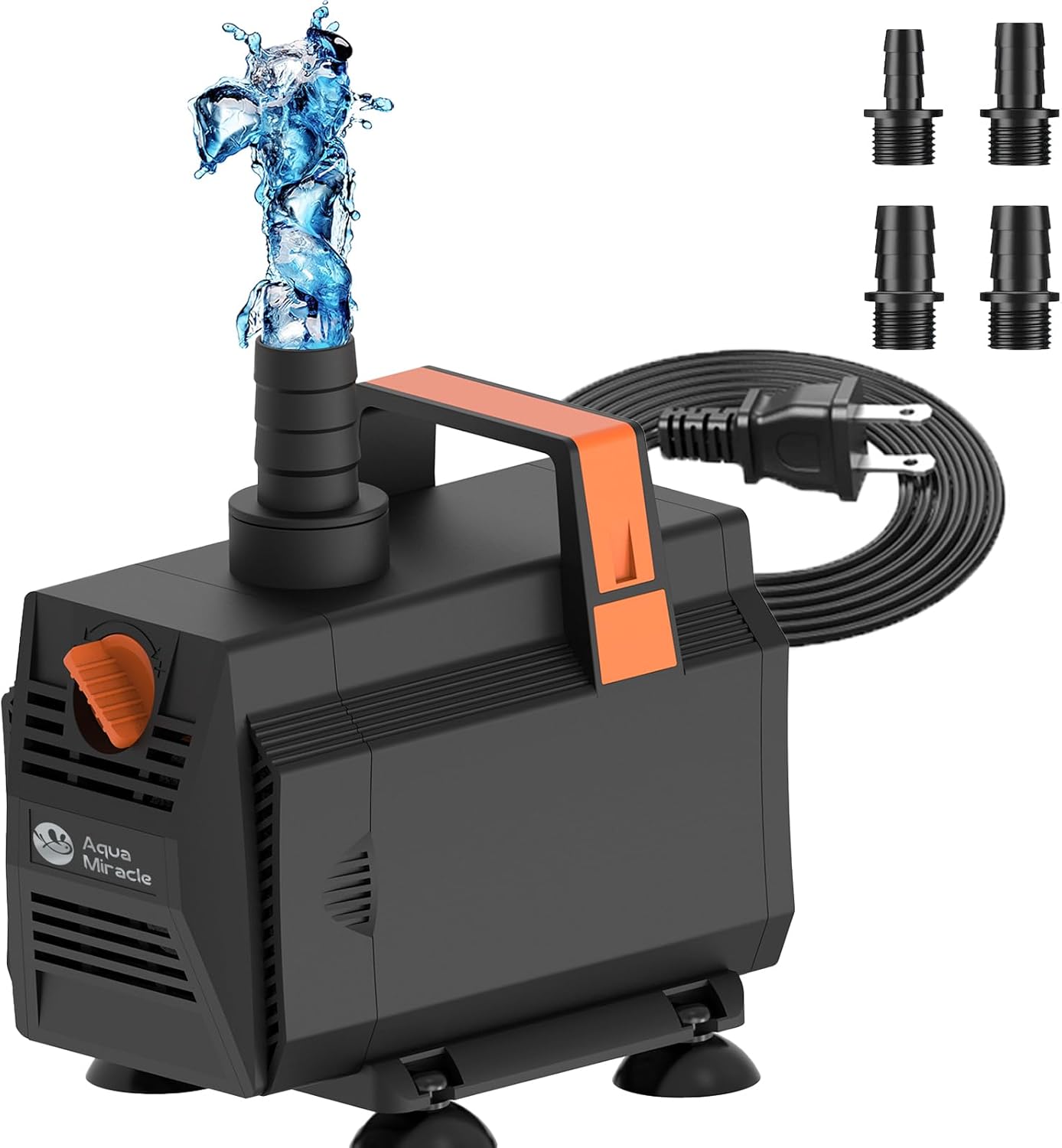 AquaMiracle 880GPH Submersible Water Pump Pond Pump(3330L/H, 45W), Water Fountain Pump Aquarium Water Pump with Flow Control for Fish Tank, Waterfall, Statuary, Filtration, Water feature, Hydroponics