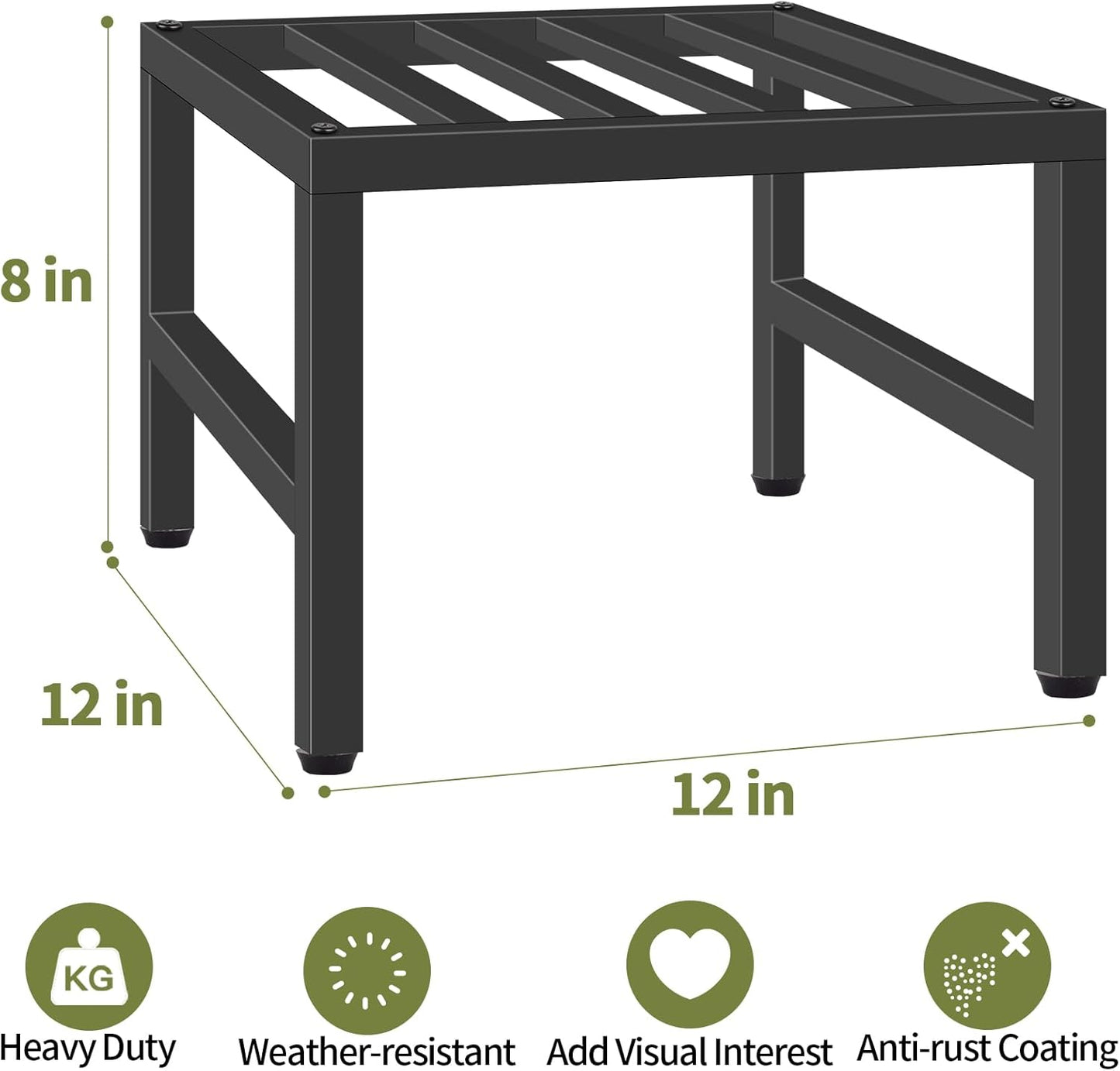 Plant Stand Indoor Outdoor, Heavy Duty Wrought Iron Pedestal Stands Metal Plant Stand for Indoor Outdoor, Sturdy Low Flower Stand Display Planter Shelf, 2pcs, Black