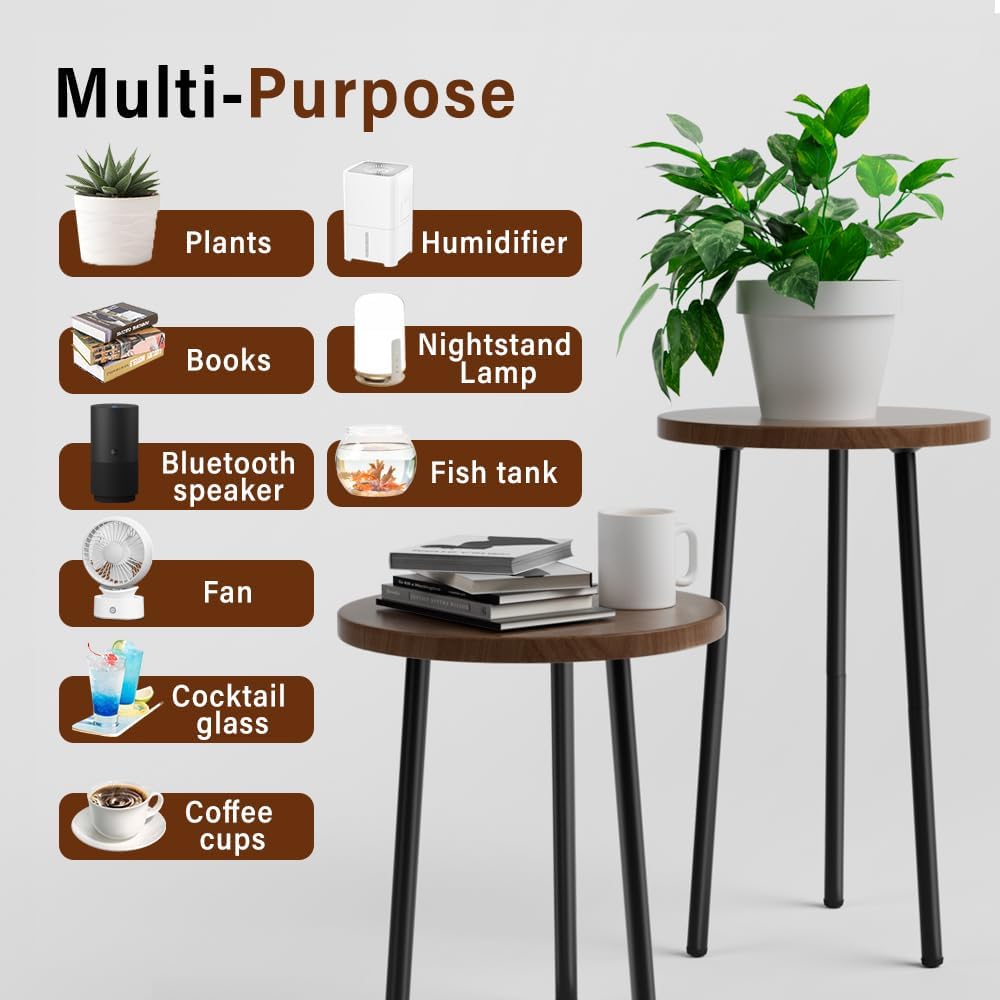 Plant Stand Indoor, Mid Century Plant Holder 2 Pack , Corner Plant Stand Modern Plant Table for Indoor Plants Home & Garden Decor , Outdoor Plant Stands for Patio Garden Office Living Room