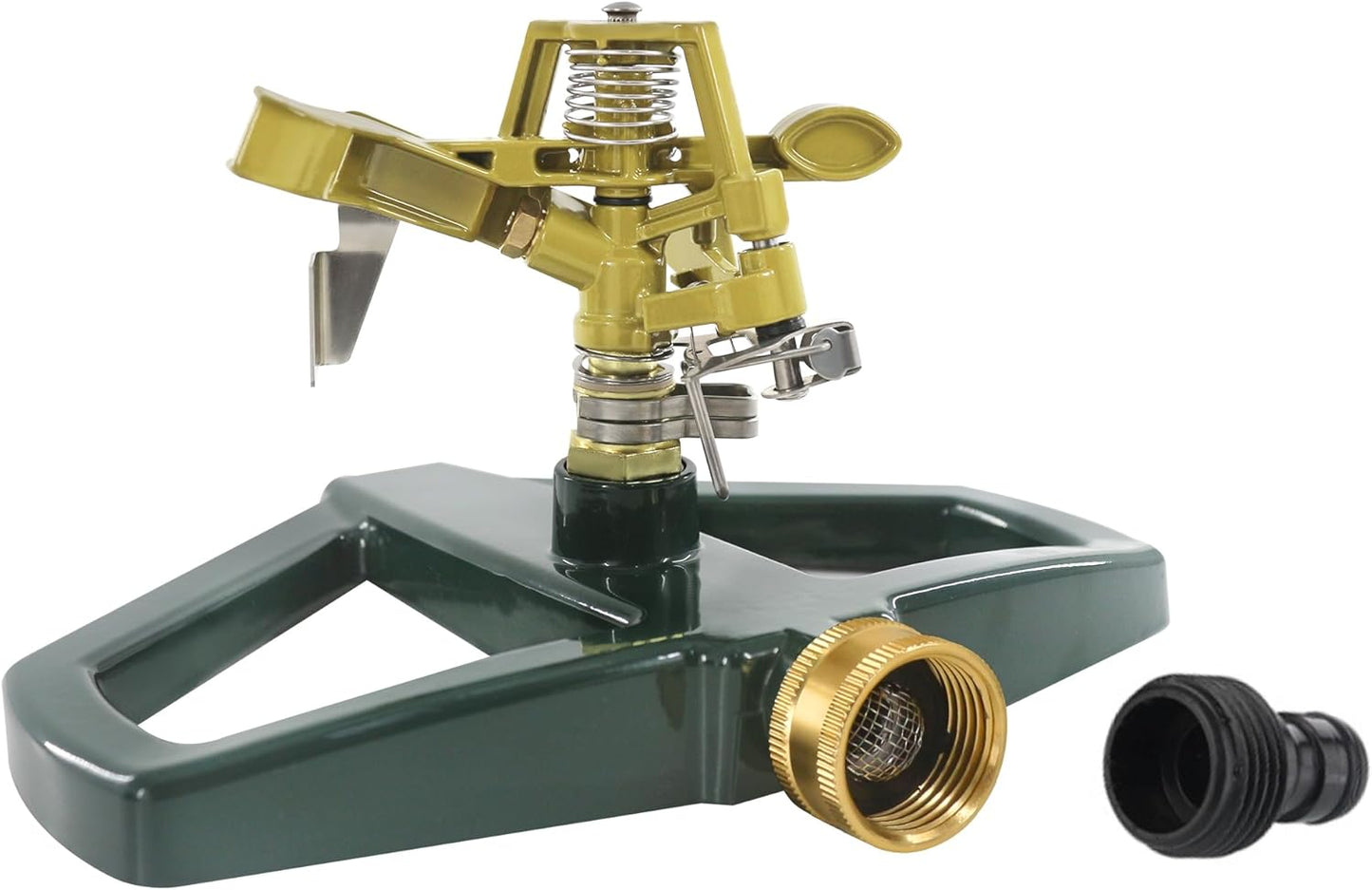 Impact Sprinklers for Yard with Metal Base, Heavy Duty Zinc Alloy Water Sprinkler for Lawn, Automatic 360° Roating for Large Lawn and Garden, Coverage up to 5,800 Sq.Ft, Olive