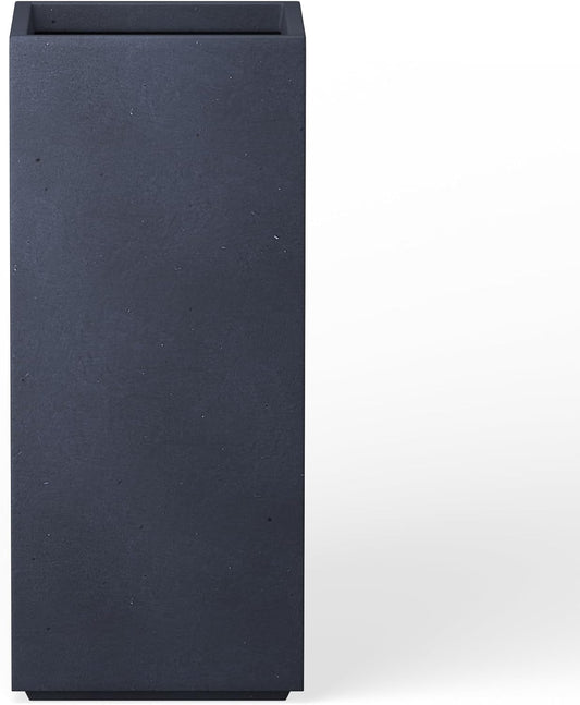 Kante 20.3" H Tall Rectangular Concrete Planter, Modern Square Diameter Plant Pot with Drainage Hole and Rubber Plug for Indoor Outdoor Home Patio Garden, Dark Gray