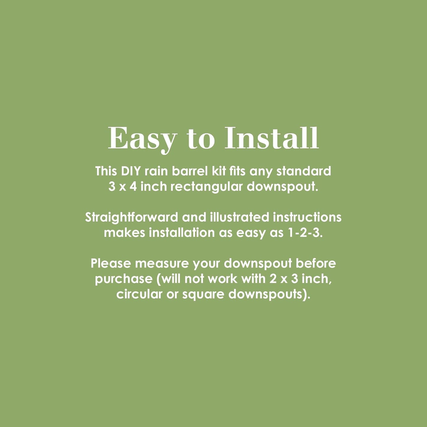 EarthMinded Rain Barrel Diverter Kit - Rain Diverter for 3 x 4 Inch Downspouts, Includes Spigot and Downspout Diverter - Convert Containers into Rain Barrels - Easy to Install