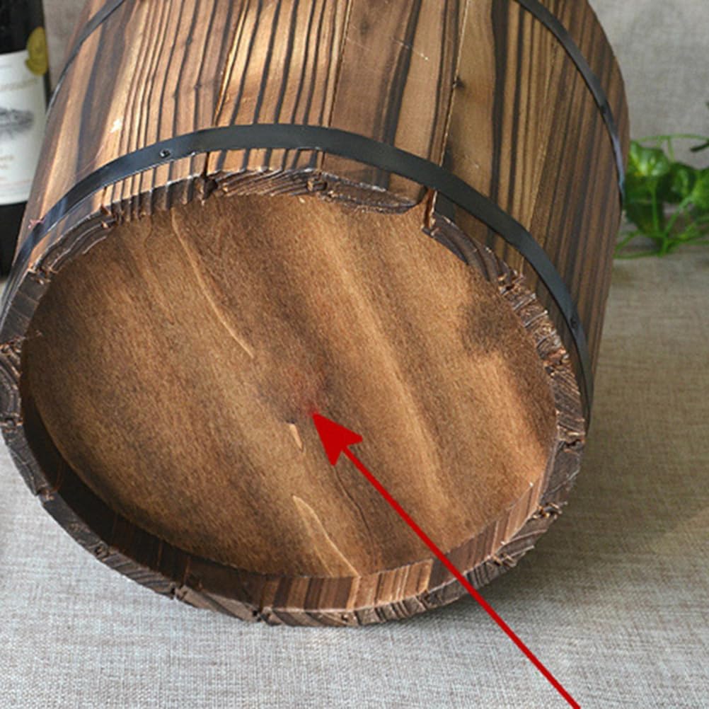 Wooden Whiskey Barrel Planter Garden Flower Pot Decor Plant Container Box Brown (Small)