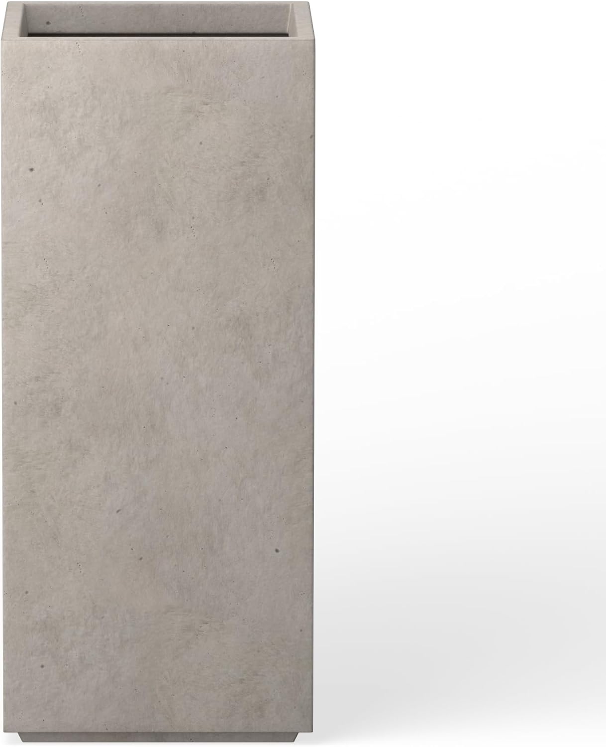 Kante 27.6" H Tall Rectangular Concrete Planter, Modern Square Diameter Plant Pot with Drainage Hole and Rubber Plug for Indoor Outdoor Home Patio Garden, Weathered Concrete