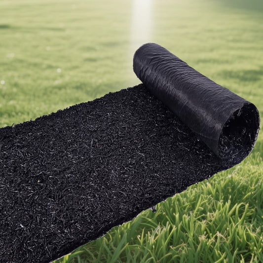 6ft x 2ft Recycled Rubber Mulch Mat, Narrow Rubber Garden Strip for Landscaping, Tree Rings, Pathway Edging, Weed Barrier, Eco-Friendly Ground Cover, Easy to Cut & Install