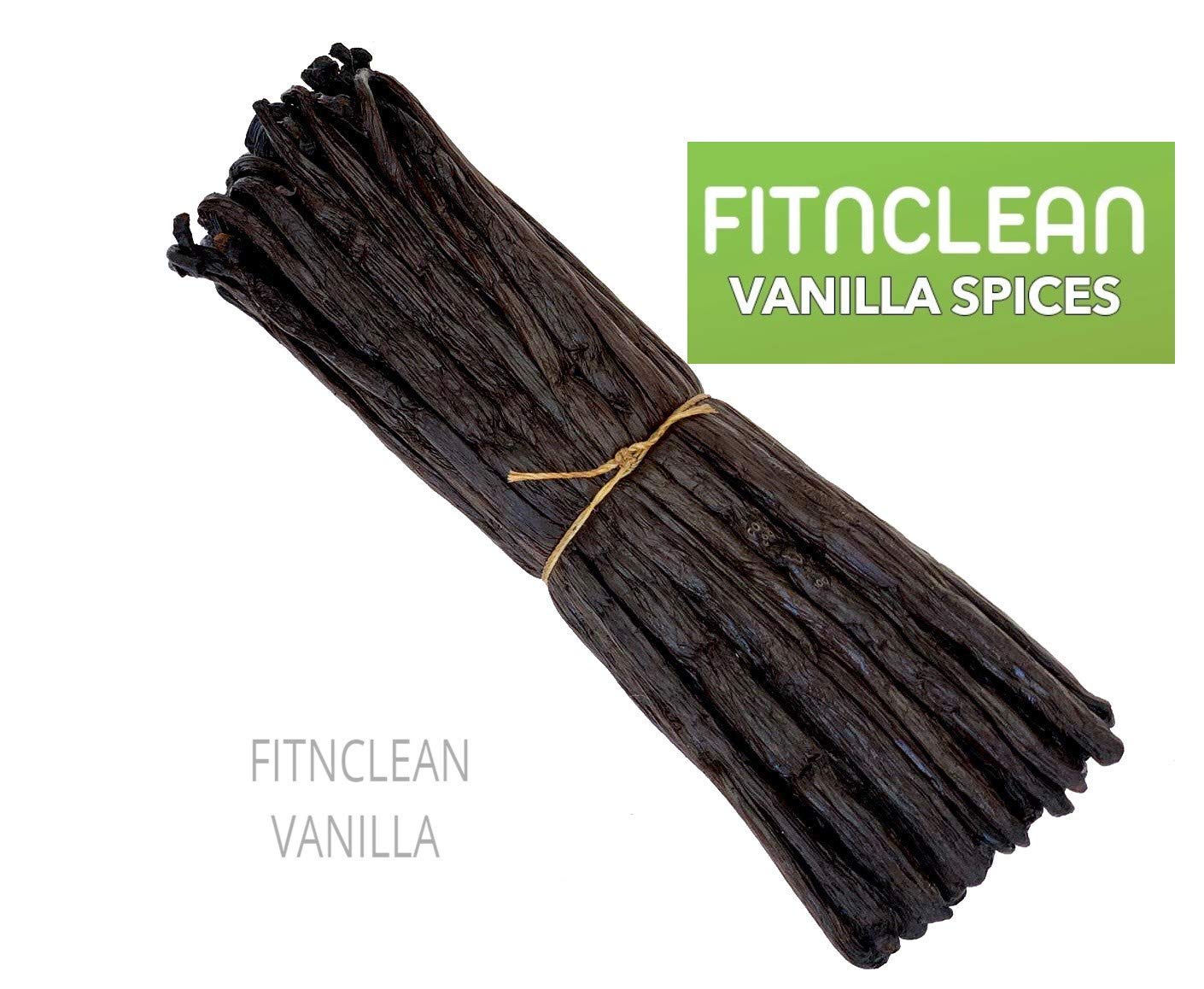 16oz Organic Vanilla Beans Grade A Madagascar Bourbon. Certified USDA Organic. Bulk 6"-8" for Extract, Baking and Cooking by FITNCLEAN VANILLA| 1 Pound (1 LB) Fresh NON-GMO Whole Gourmet Pods
