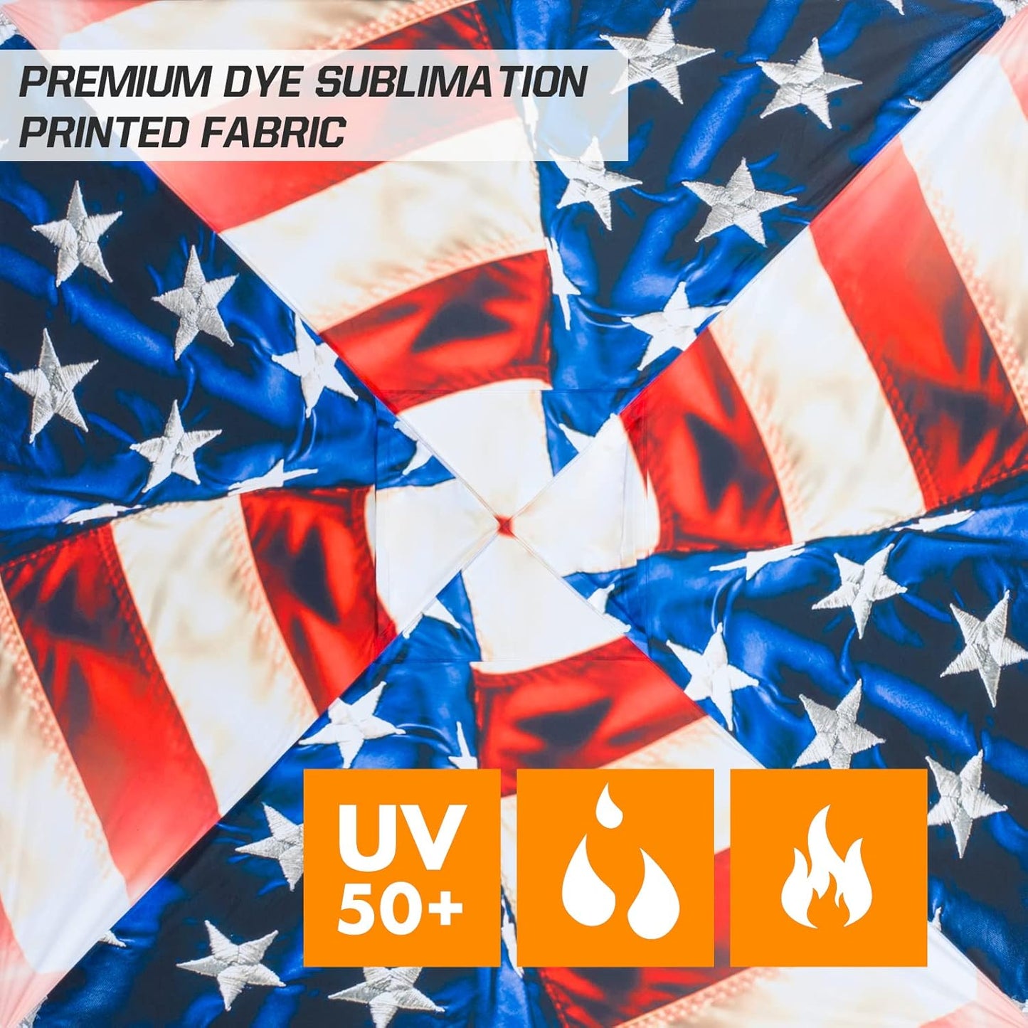 EAGLE PEAK Pop Up Canopy Tent with Wheeled Carry Bag, 8 Stakes, 4 Ropes, 4 Weight Bags, Easy Set Up Tent Canopy, 10x10 ft, 100sqft of Shade, Stars and Stripes