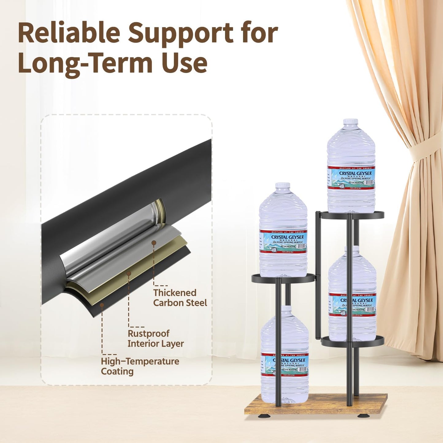 LASZOLA Black 3 Tier Plant Stand Indoor Heavy Duty Metal Planter Flower Holder Rack, Multi Modern Narrow Organizer, Floor Vertical Tower, Spiral Sturdy Decorate for House Bathroom Office Living Room