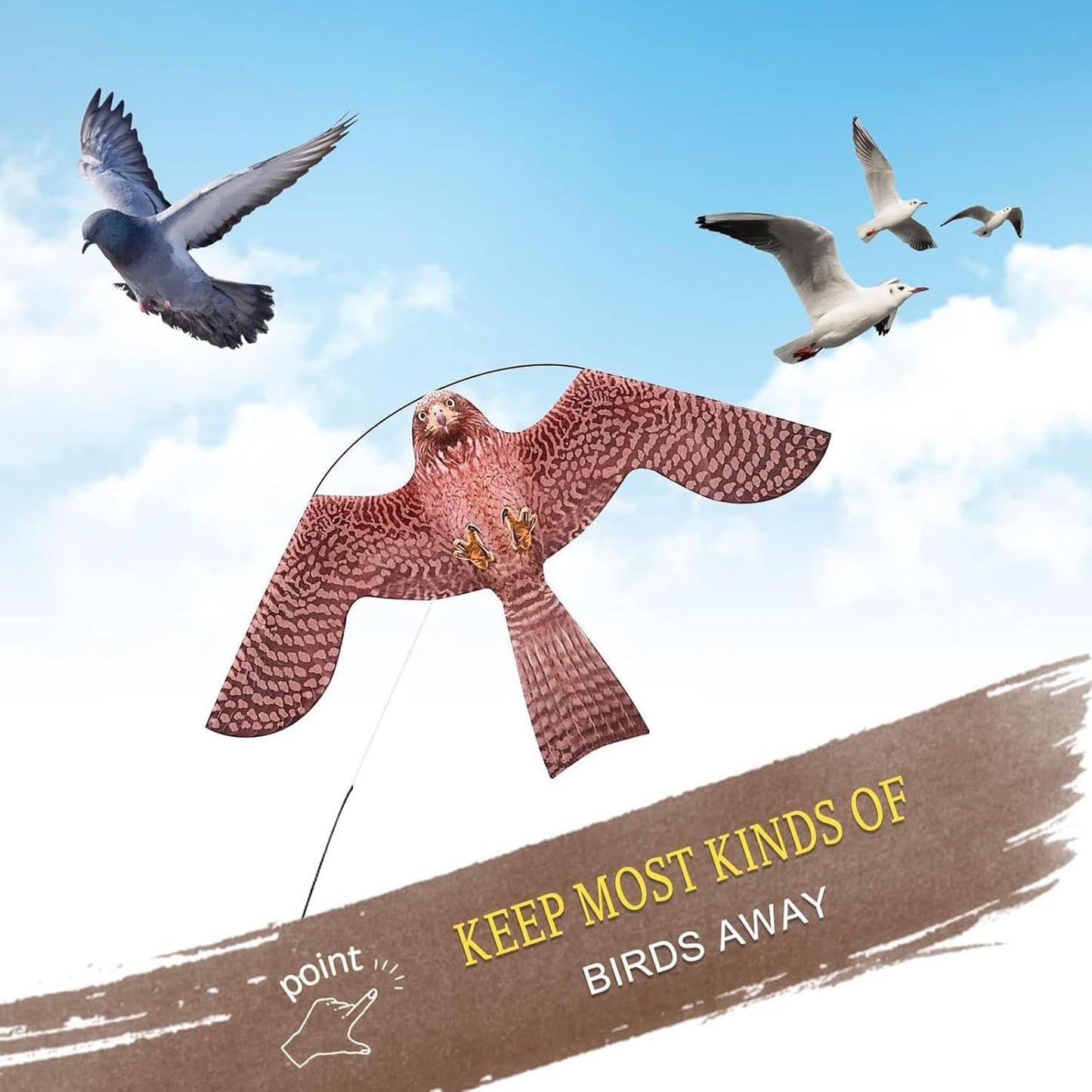 Bird Hawk Flying Kite Without Pole for Crops Farm Protector Bird Scarer Flying Kites -Style A Kite Without Pole