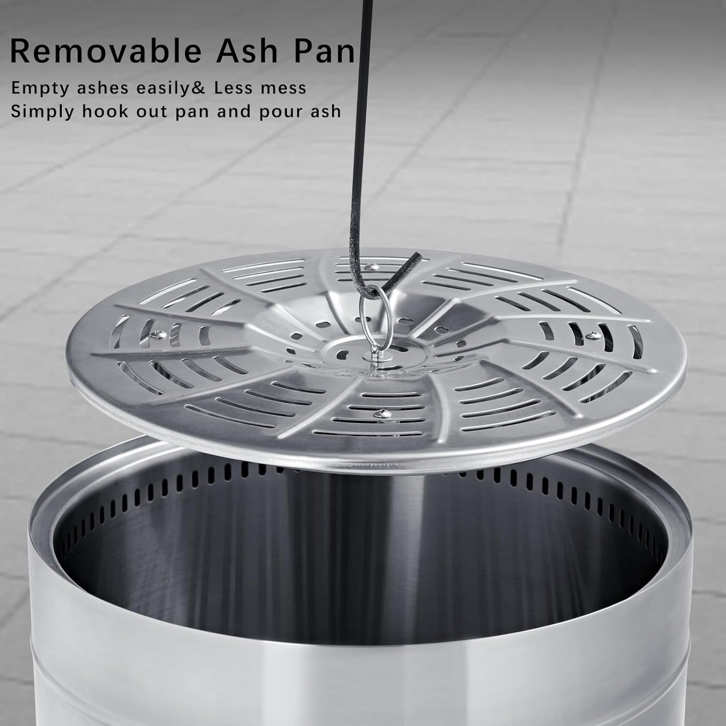 19.5 inch Smokeless Fire Pit with Carry Bag, Stainless Steel Outdoor Smokeless Firepit, Wood Burning Fire Pits for Camping, Bonfire,Low Smoke Firepit for Outside(Silver)