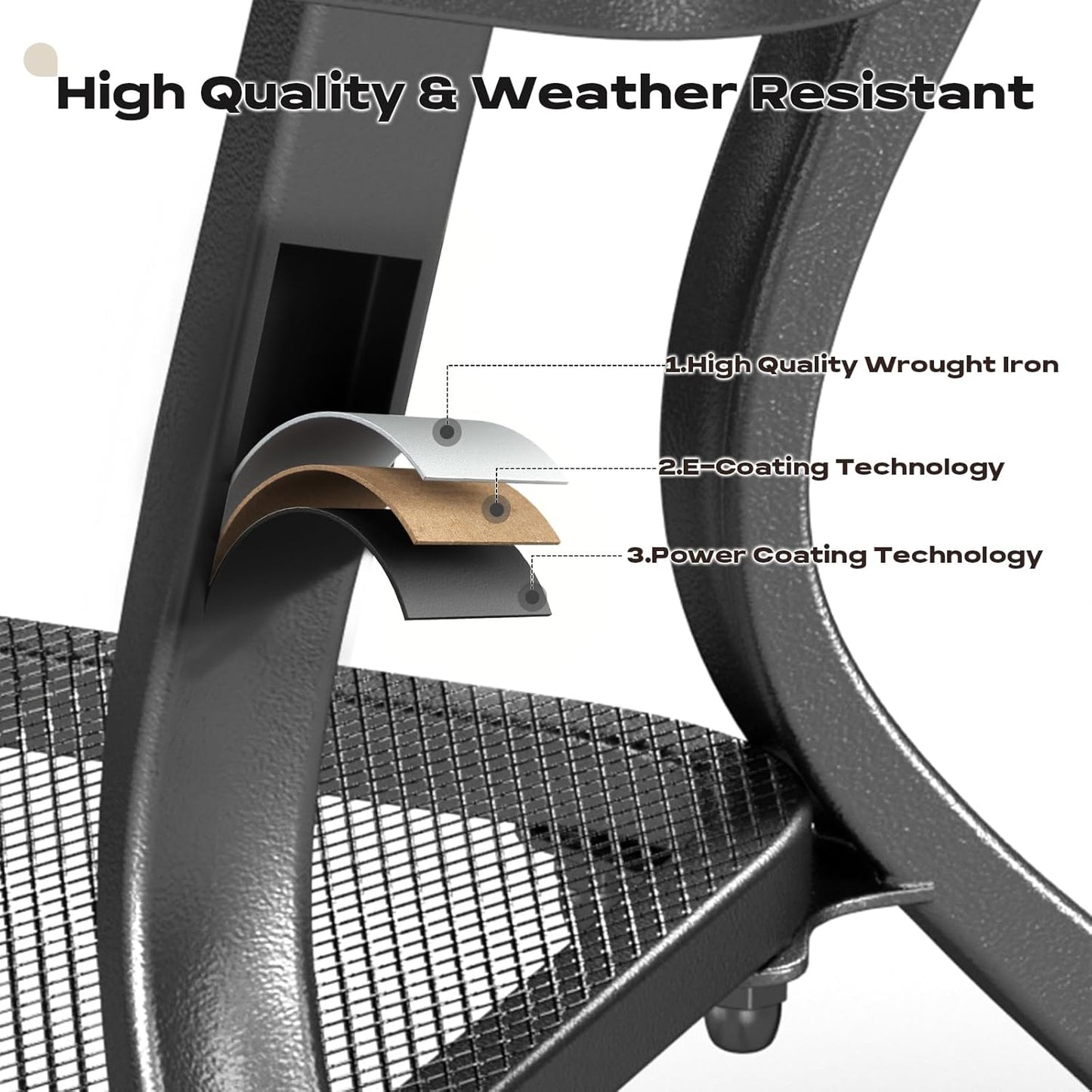 Patio Tables Outdoor Coffee Table - Metal Side Tables End Table for Patio Proch Deck Balcony Garden Squre