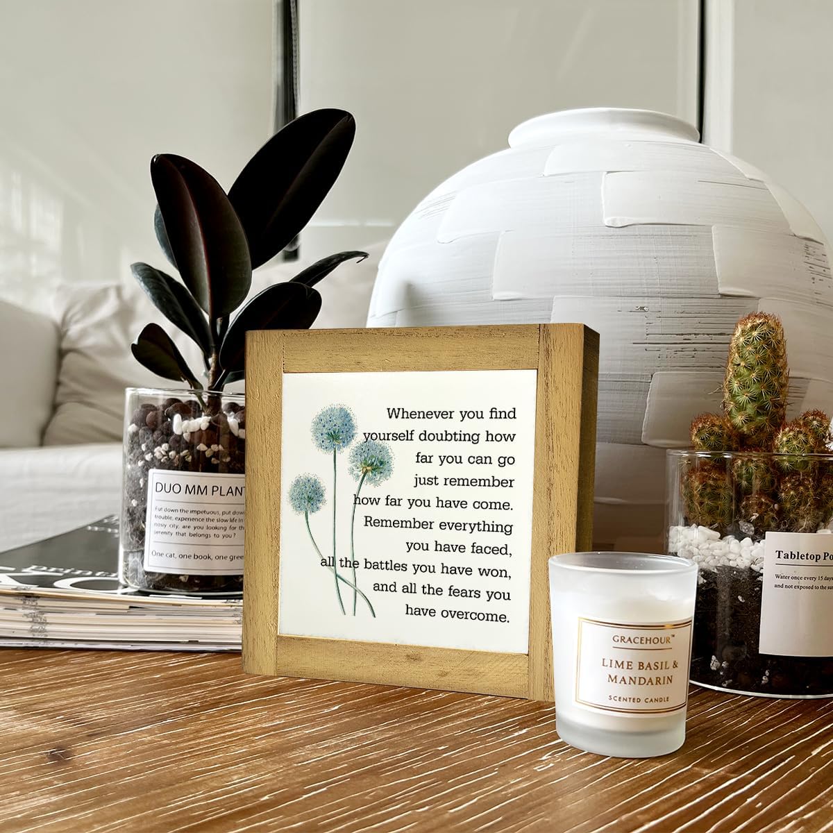 Inspirational Quote Wood Plaque Sign, Be Brave Sign, Whenever You Find Yourself... Box Wood Plaques Desk Décor, Motivational Box Wood Sign, Graduation Decor Gift, Inspirational Quotes Gift D