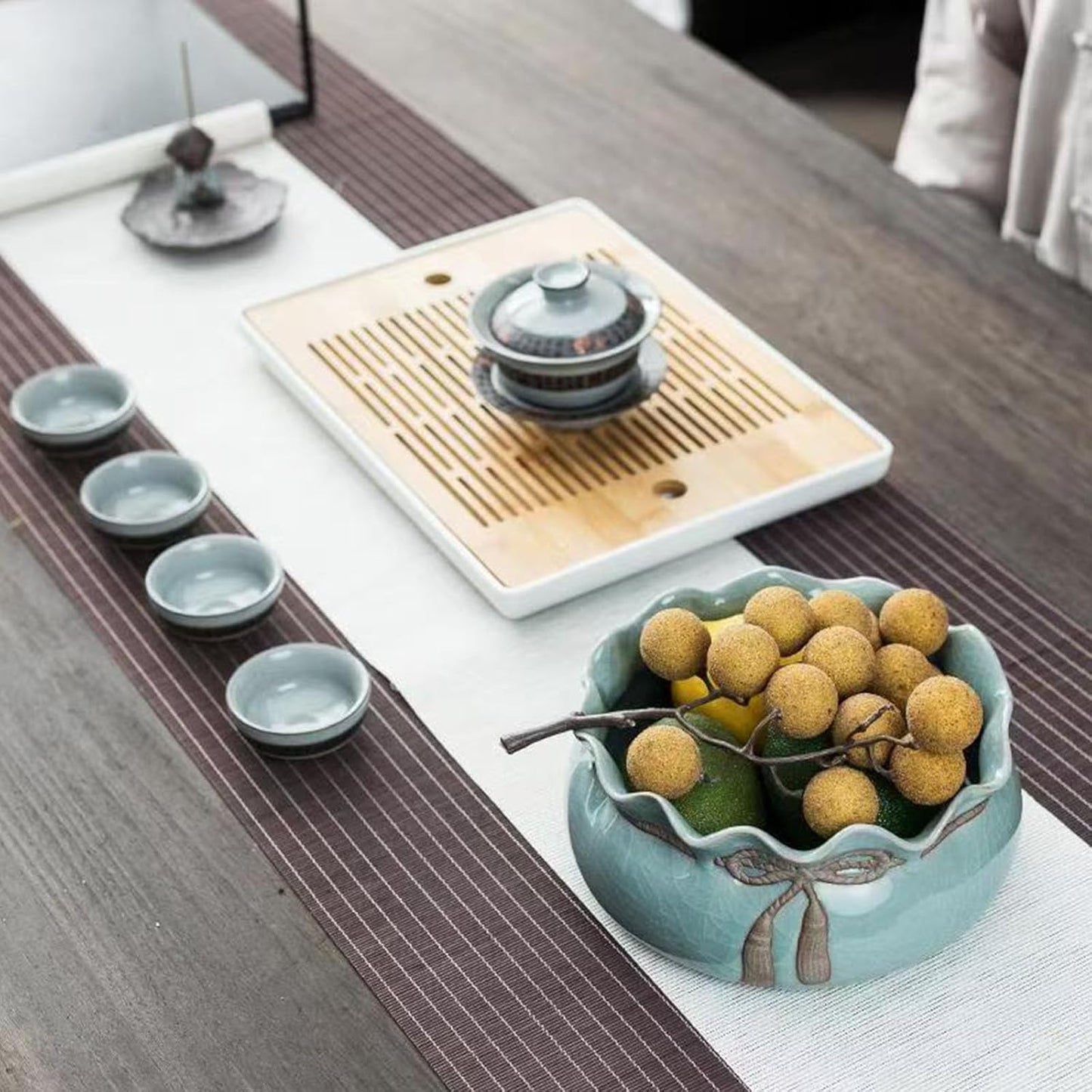 Lotus Bowl Planter, Lotus Bowls for Planting in Water Indoors, Ceramic Planters for Indoor Plants, Thickened Round Planter, for Succulent Plants Leak-Proof Design (Cornucopia)