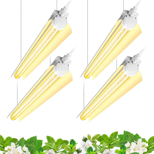 Barrina Grow Light Bulb, 96W(4 x 24W), Full Spectrum 2FT LED Grow Light, V-Shape T8 LED Grow Light Strips, Plant Lights for Indoor Plants, 4-Pack
