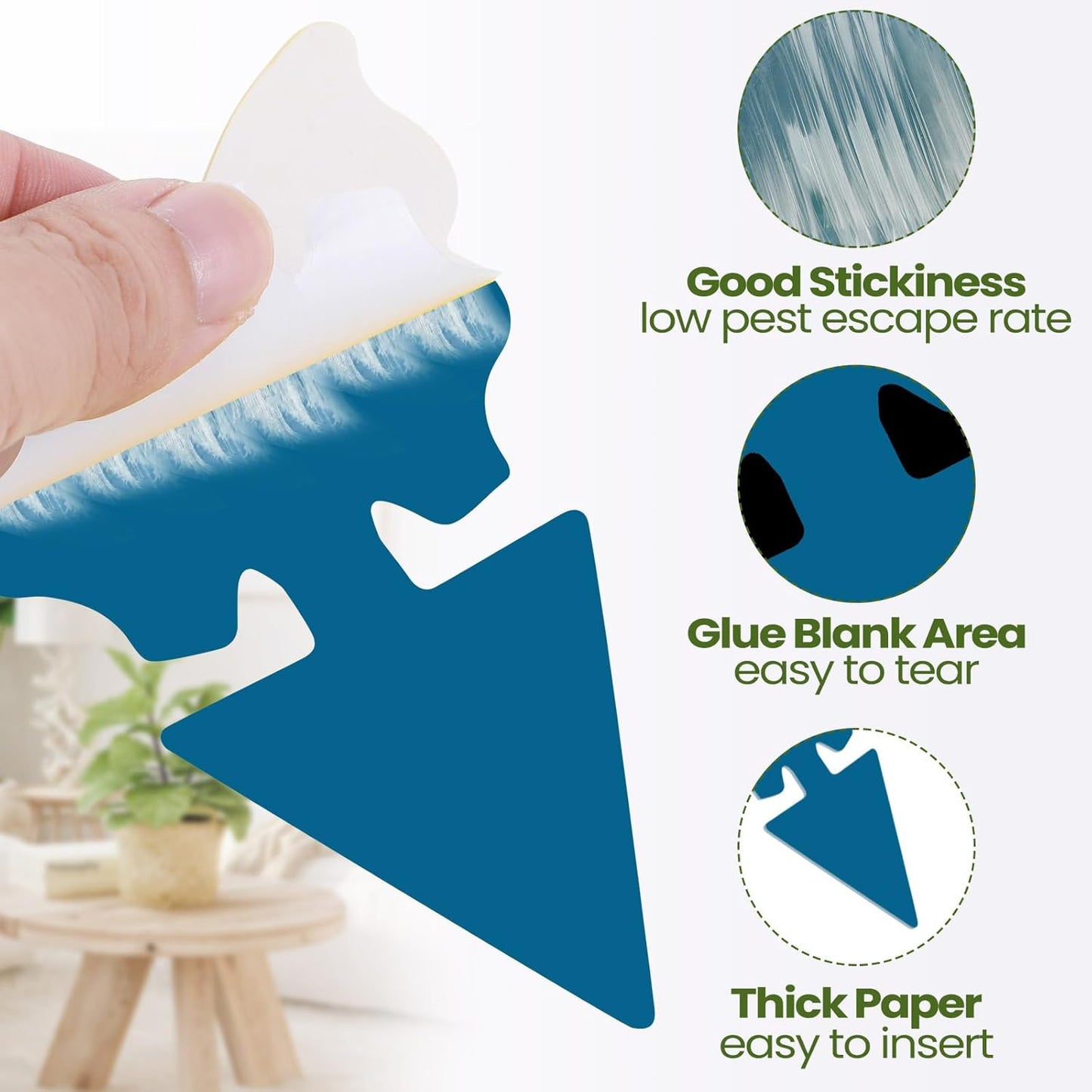 Qualirey 200 Sheets Fruit Fly Sticky Traps for Fruit Fly Gnat Trap for House Indoors Sticky Traps Catcher for Gnats Fungus Gnats Mosquito Catcher for Kitchen Outdoor Plants(Blue)