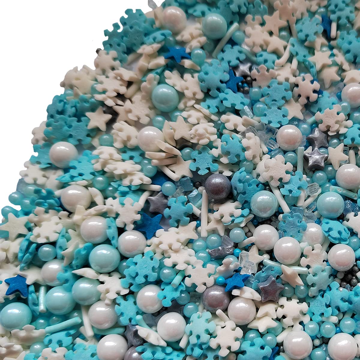 Homankit Frozen Sprinkles Candy Snowflake Pearl Sugar Cake Cupcake Toppers Cookie Ice Cream Dessert Decorations 3 Ounce