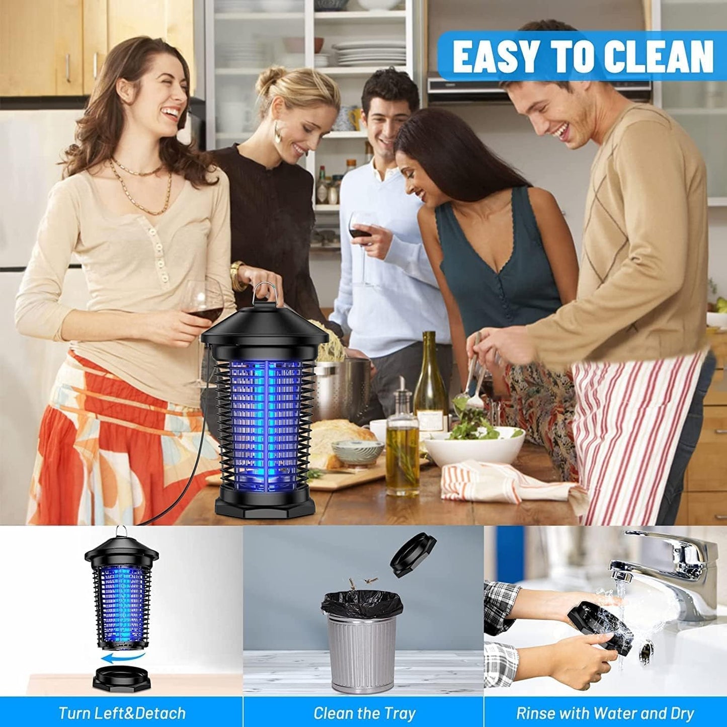 Bug Zapper Outdoor Indoor, Zechuan Electric Mosquito Zapper, Electronic Mosquito Killer Lantern, Waterproof Fly Trap Insect Killer for Home Backyard Patio Garden Camp Site