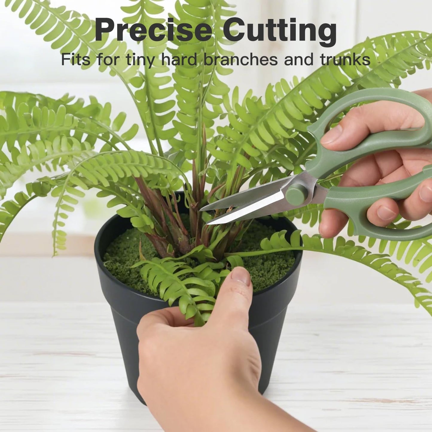 Flower Scissors, Strong Floral Shears, Premium Steel Pointed Garden Pruning Shears Floral Fruits Leaf Scissors Hand Pruner Snip Trimming Tool for Gardening Flower Arrangement,Avocado Green