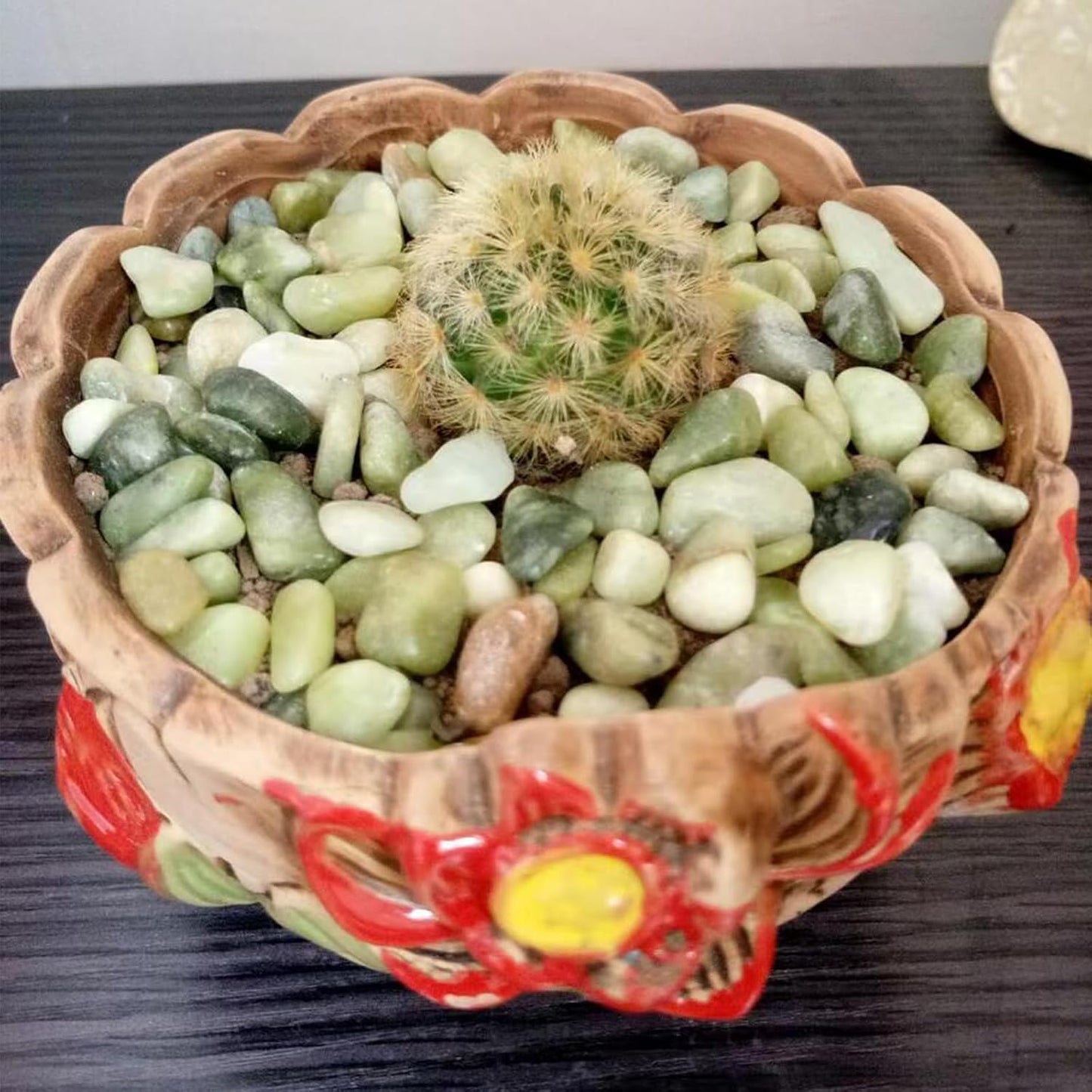 2LB Succulent Jade Pebbles for Indoor Plants, 3/8 Inch Natural Decorative Polished Stones, River Rocks for Landscaping,Vase, Flowerpot Decoration, Indoor Decoration and Garden Decoration