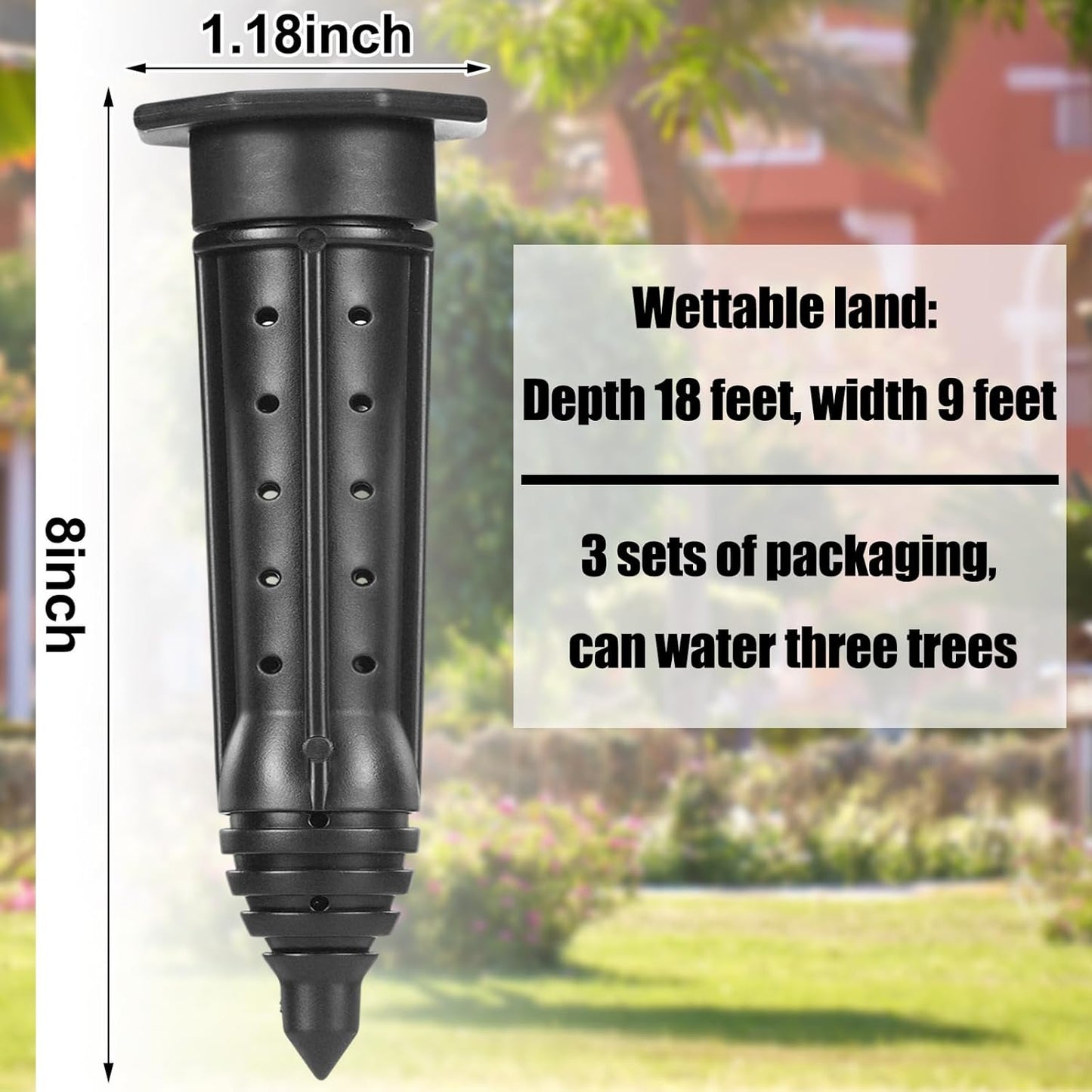 3 Pack Garden Watering Stake Large UV-Protected ABS Plastic Deep Root Irrigation Spike for Trees, Shrubs, Bushes, Shrubs, Flowers, Fruits, Vegetables, Potted Plants (8 Inch)