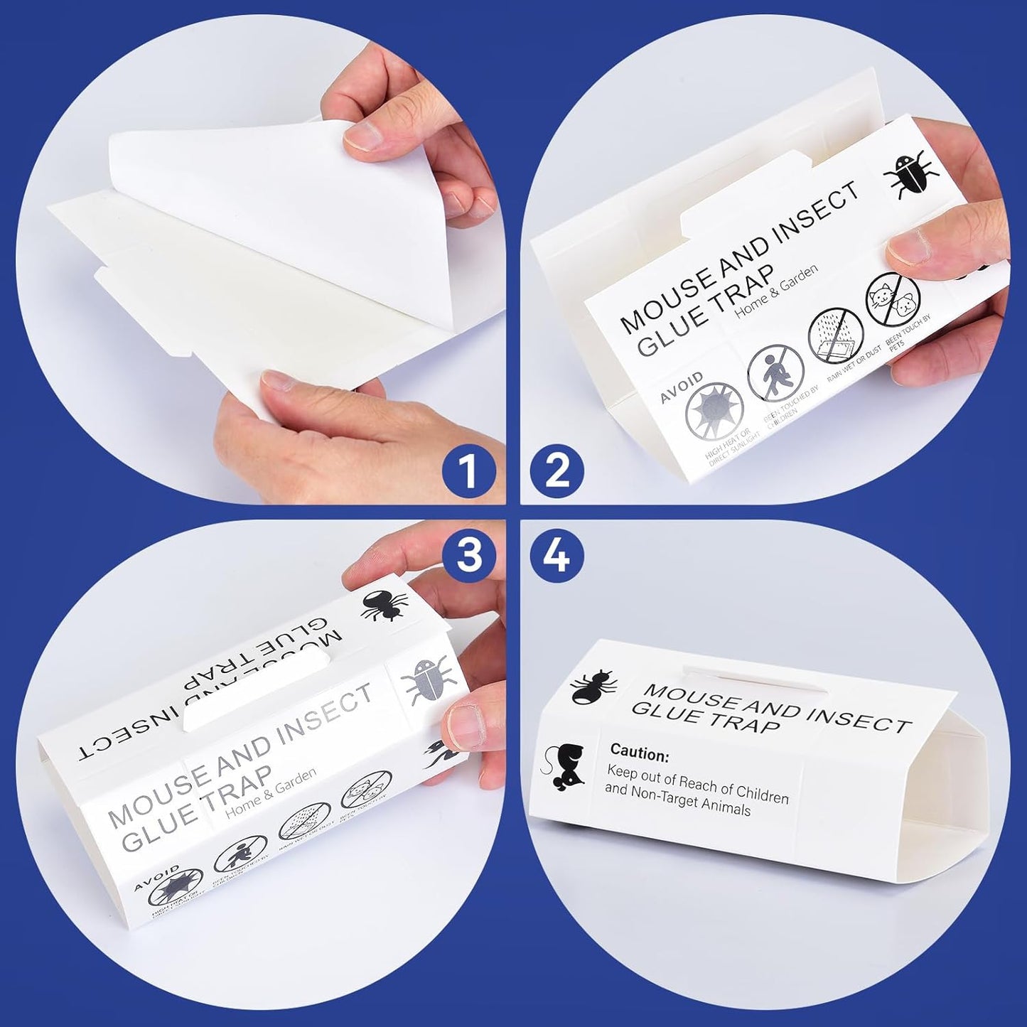 76Pack Mouse & Insect Traps Indoor for Home, Glue Traps for Mice Roach Ant Snake Rats Rodents, Sticky Pest Control Adhesive Tray for Catching Bugs, Sesame Oil Scent Non Toxic Pre-Baited Glue Boards