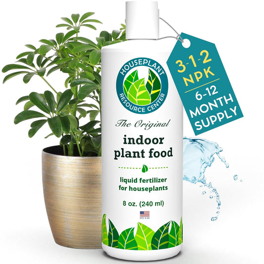 Indoor Plant Food by Houseplant Resource Center - Organic Liquid Fertilizer for Pothos, Peace Lily, Monstera, Cactus and More - 8 oz