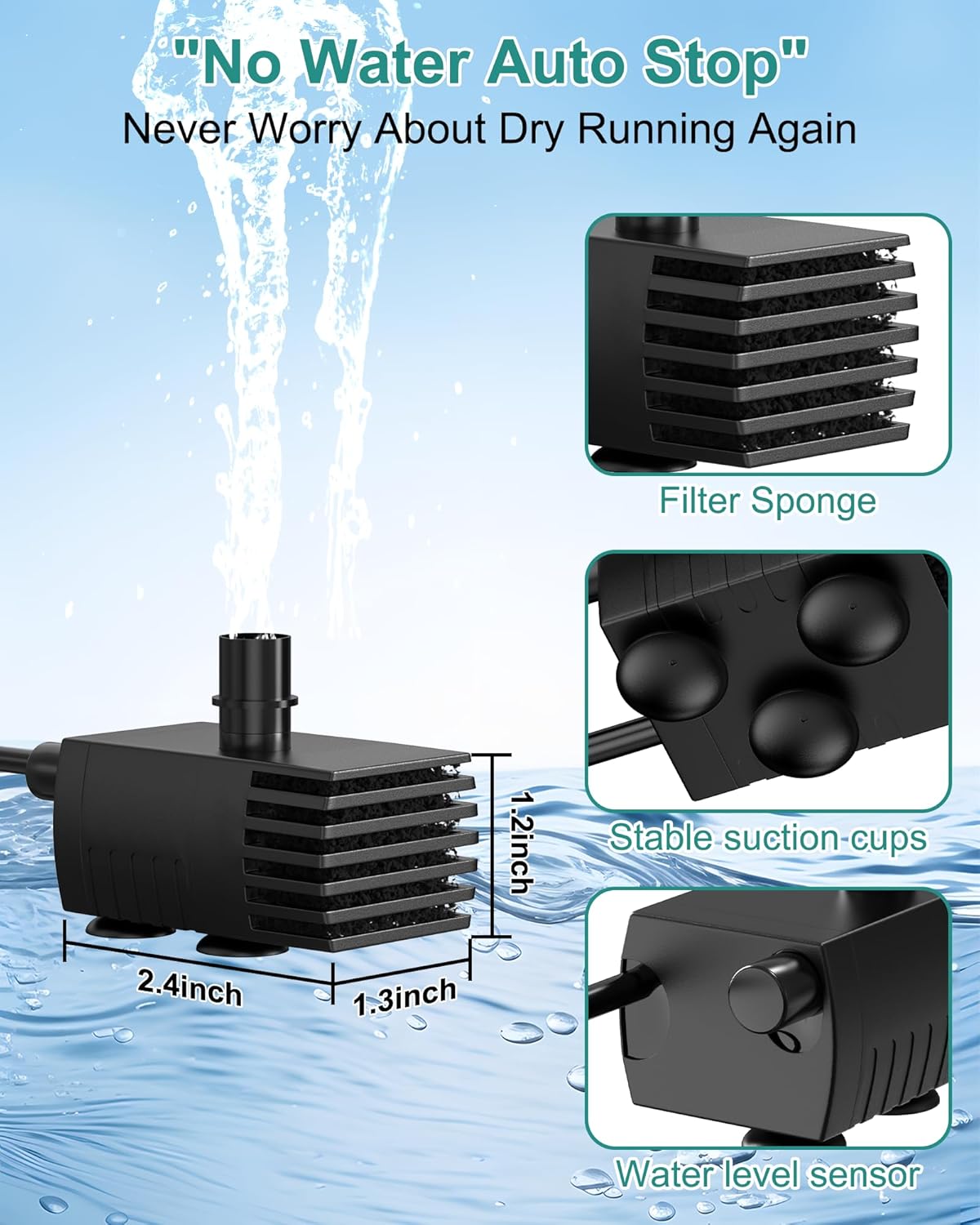 Solar Fountain for Bird Bath with Dry Run Protection Solar Powered Bird Bath Pump with 10 Nozzles,Resin Granite Rock Bird Fountain for Outdoor Water Features,Ponds,Can Cloudy Day Use