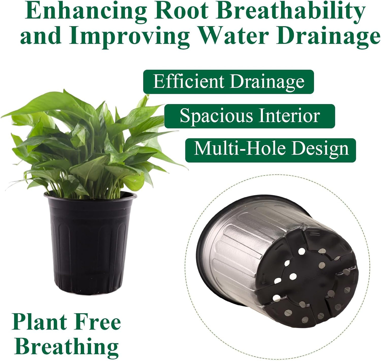 25 Pack 2 Gallon Flexible Plant Nursery Pots Plastic Seedling Starting Pots with Drainage Holes Soft Flower Pots Plant Container with Plant Labels, Black