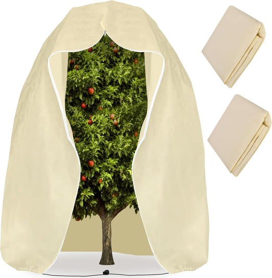 2 Pack 94" x 79" Large Plant Covers Freeze Protection- Reusable Winter Plant Frost Protection Cover Bags with Zipper Drawstring- Frost Cloth Blankets for Outdoor Plant Tree Against Freezing Animal Eat