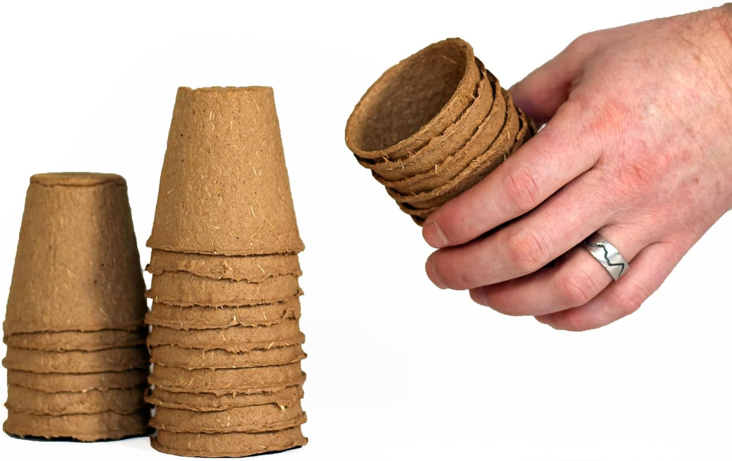 Daniel's Plants 2" Naked Pots | Small Natural Plantable Pots for Herbs Vegetables Tomato Seedlings | OMRI-Listed Biodegradable for Seedlings | Earth Friendly - Peat Free | 24 Pack 2 Inch Round