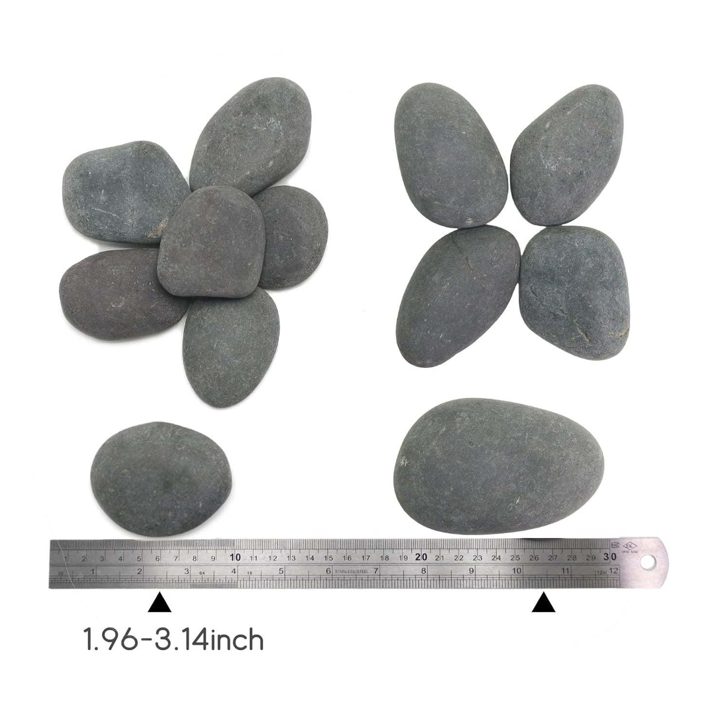 20LB Black Stones Pebbles River Rocks, Natural Beach Pebbles, 3-5" Garden Decorative Stones-3-5 Large Plant Rocks,Ideal for Aquarium, Home Decor