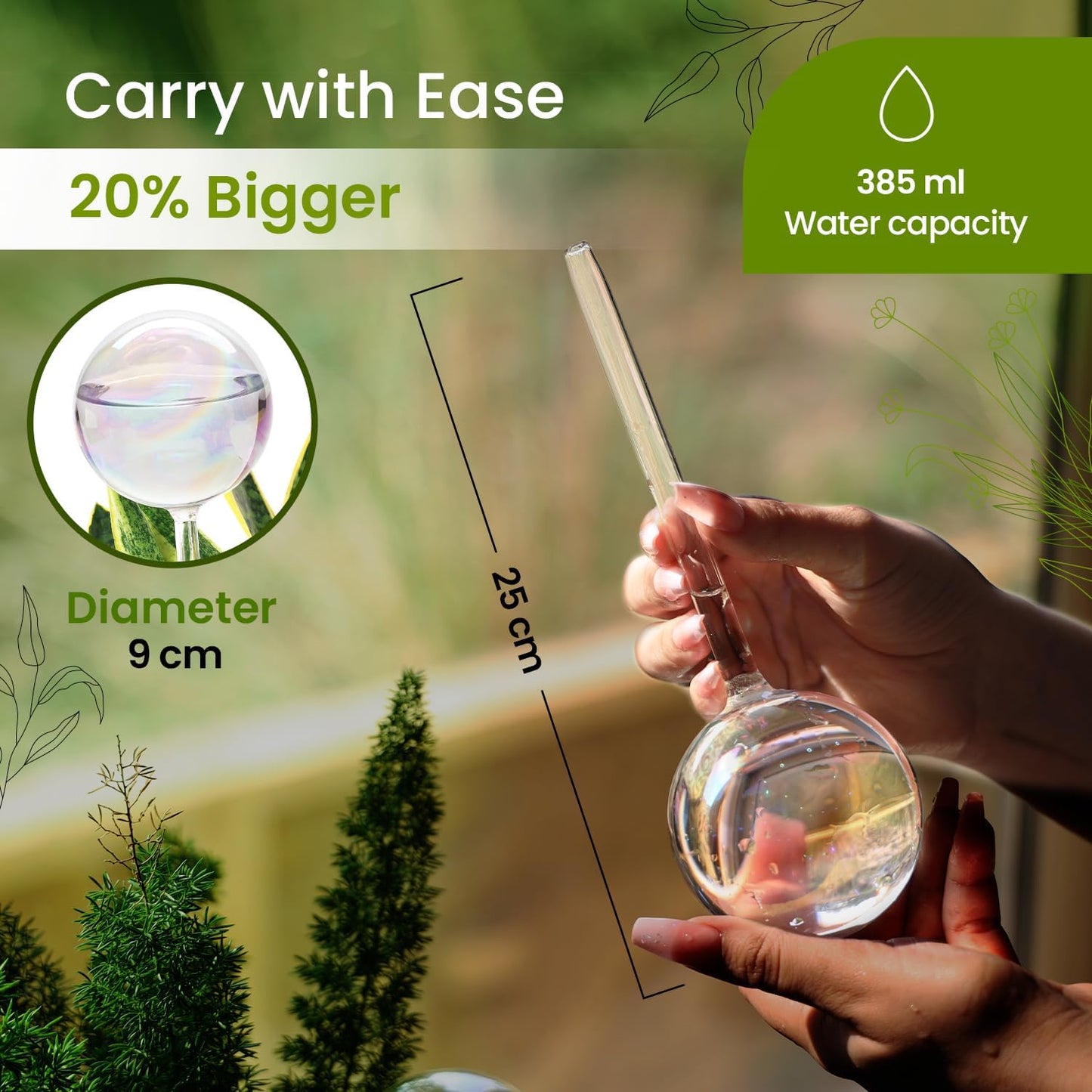 Large 4 Pcs Iridescent Self Watering Globes, Glass Rainbow Plant Watering Globes, Self Watering Planter Insert, Automatic Plant Waterer Indoor, Plant Watering Devices, Plant Water Globe, Watering Bulb