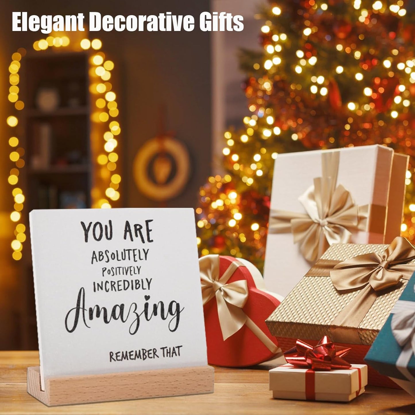 Inspirational Gifts for Women Friend Graduate Teen Girl Boy Birthday Christmas, Encouragement Decor Signs Cheer Up Hard Time Gifts, You are Amazing Motivational Desk Plaque for Office Home