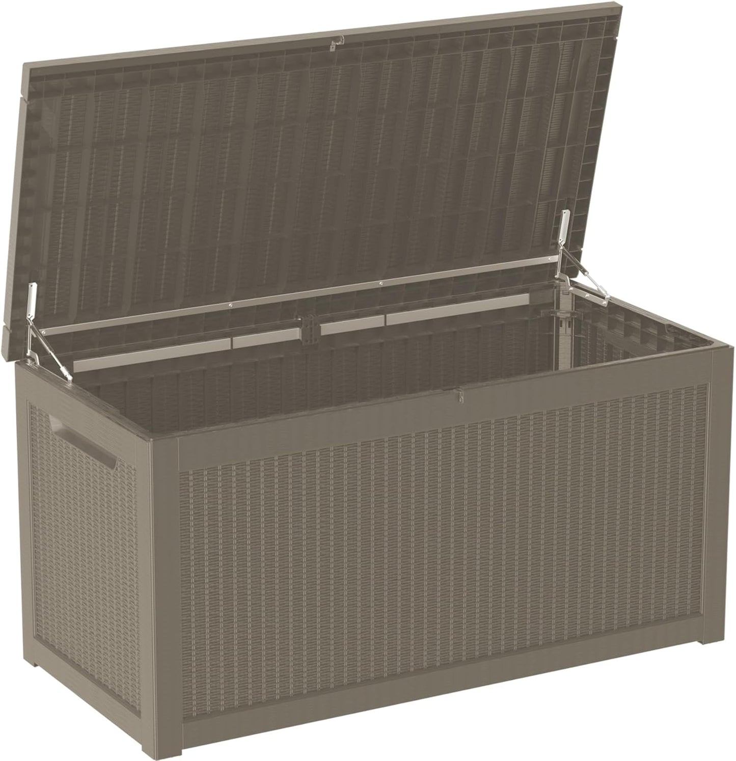 260 Gallon Double-Wall Resin Deck Box - Lockable Waterproof Outdoor Storage Box, 1000lbs Capacity & Doubles as Seating for Patio Furniture - Garden Tools, Pool Accessories (Brown)