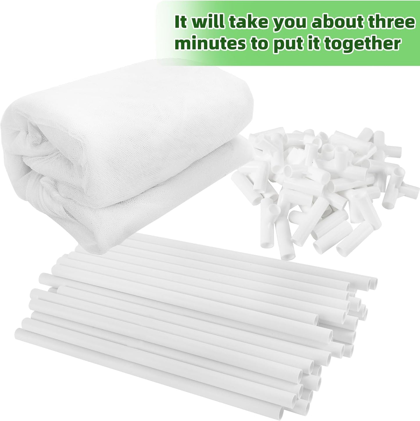 72 * 33 * 30 in Detachable Crop Cages for Garden, Plant Protection Tent with Garden Netting for Vegetables Fruits Flowers,Mesh Plant Covers for Outdoors White