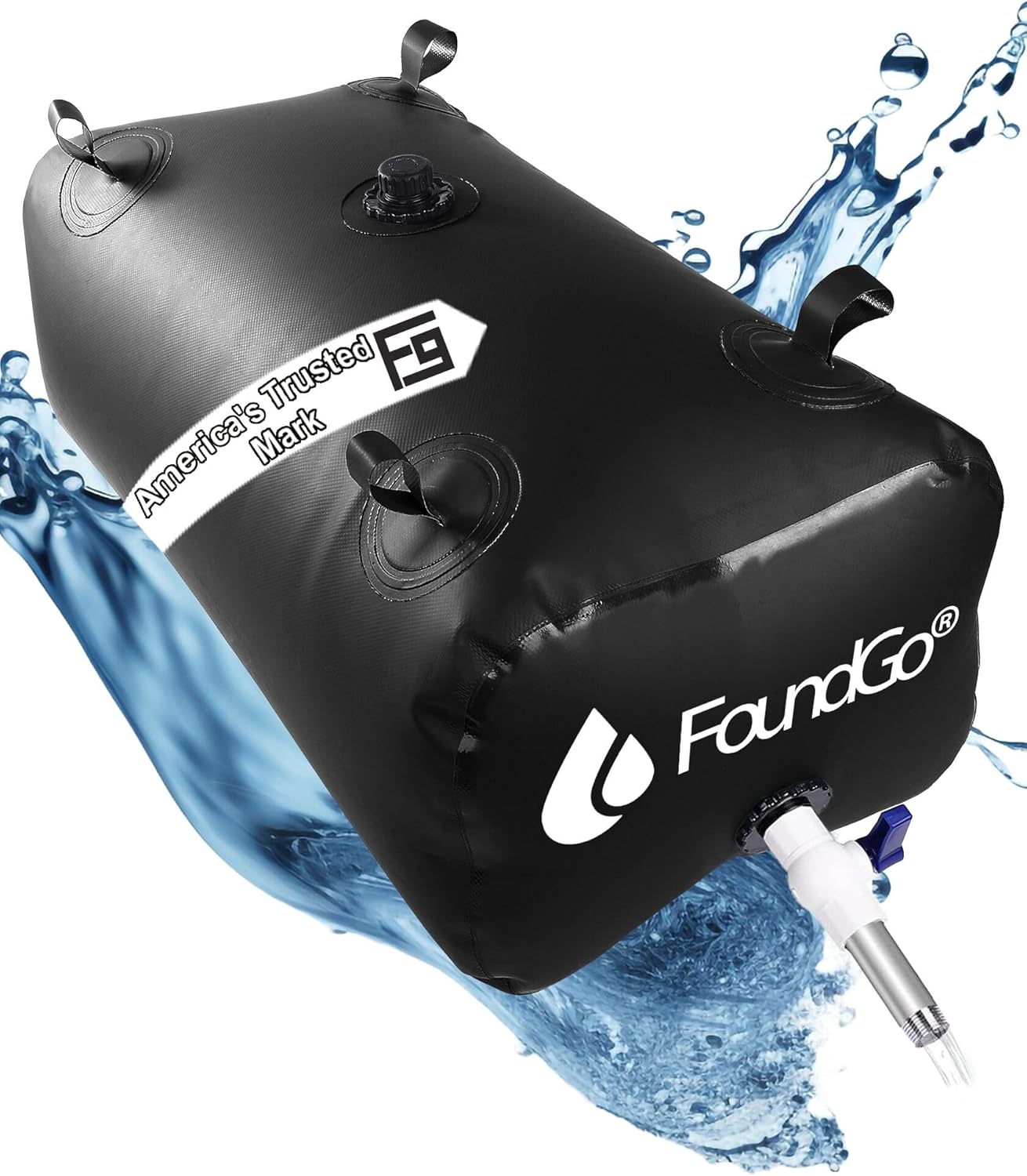 FoundGo Water Storage Bladder Emergency Water Storage Tank, Large Capacity Water Containers, Portable Vinyl Water Storage Barrel for Outdoor/Survival/RV/Garden