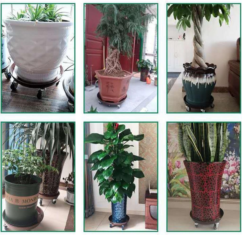 Plant Caddy with Wheels, Heavy Duty Plant Stand with Universal Wheels, Round Pot Trolley for Indoor Outdoor,18inch Black