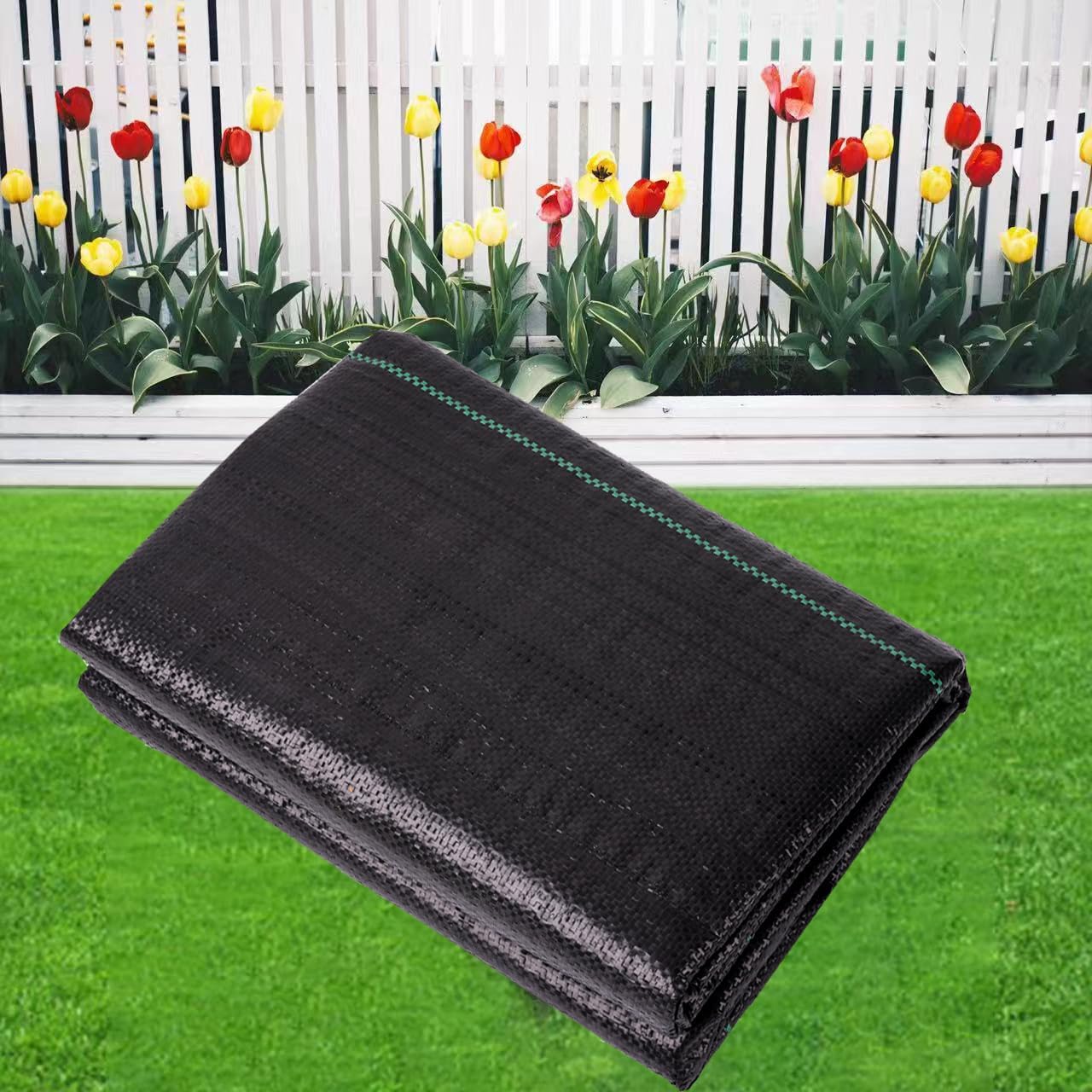 LIUJIAYI 2.4oz-3FTx50FT Weed Barrier Landscape Fabric - Durable Weed Block Gardening Ground Cover Mat, Woven Geotextile Fabric for Underlayment, Commercial Driveway Stabilization, Weed Control Cloth