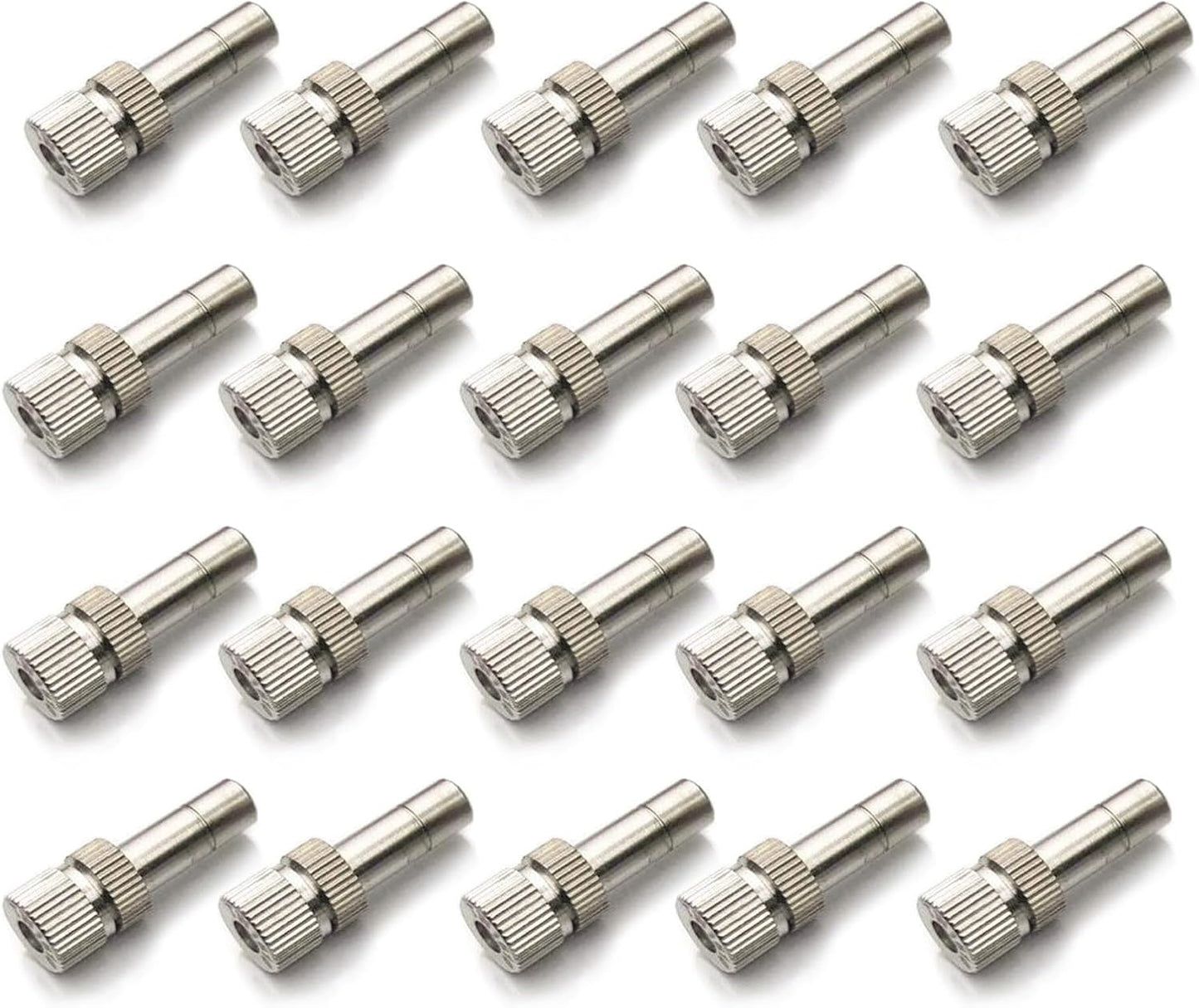 20pcs Brass Mister Nozzles, 6mm Misting Nozzles for Outdoor Cooling System, Landscaping, Air Humidification, Greenhouse Irrigation (without Filter, 0.024"/0.6mm Orifice)