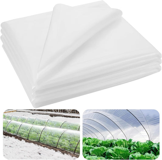 Alphatool Greenhouse Cover Plastic Sheeting - 10 x 50 ft Plant Covers Freeze Protection, Frost Cloths for Outdoor Plants, Clear Floating Row Cover for Outdoors Garden Plants Vegetables Crops