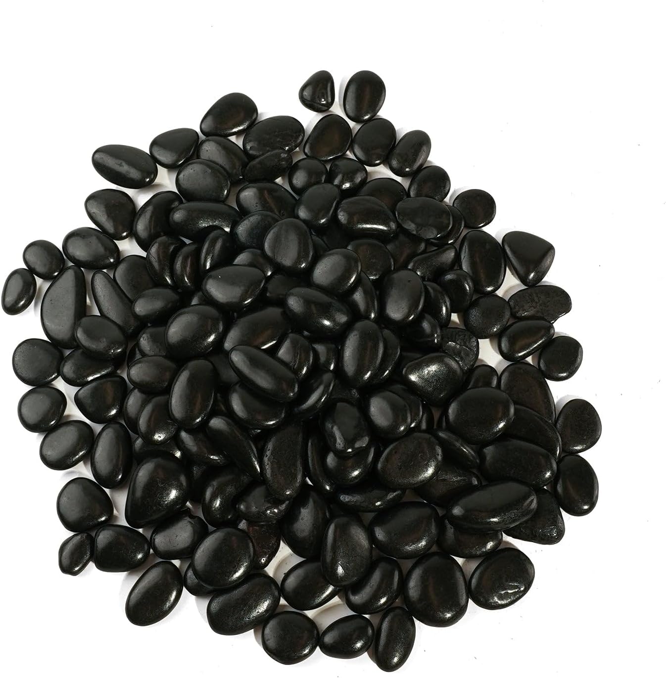 12 LBS River Rocks, StoneCreek, Decorative Garden Stones for Plant Landscaping, Polished Gravel Filler Pebbles for Home Decoration, Vases, Succulents, Flower Beds and Fish Tanks (Black, Medium)