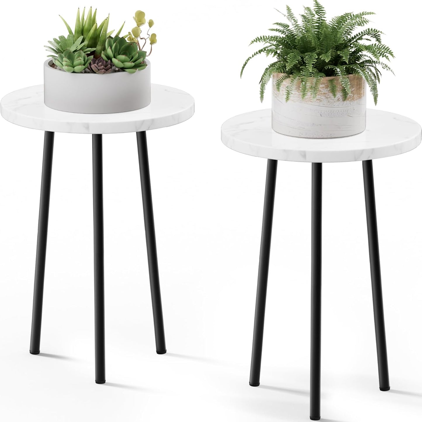 Plant Stand Indoor Outdoor: 2 Pack Indoor Plant Stand 20'' Convertible Multi-purpose Holder - Mid Century Modern Decor - Tall Plant Table for Living Room/Balcony/Garden/Patio