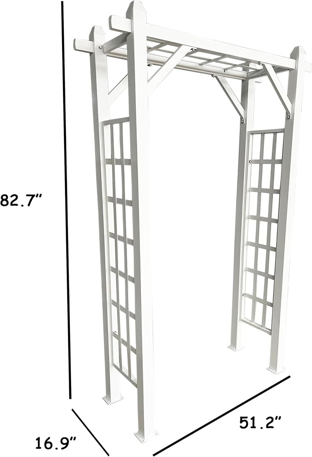 White Modern Aluminum Garden Arbor Arch