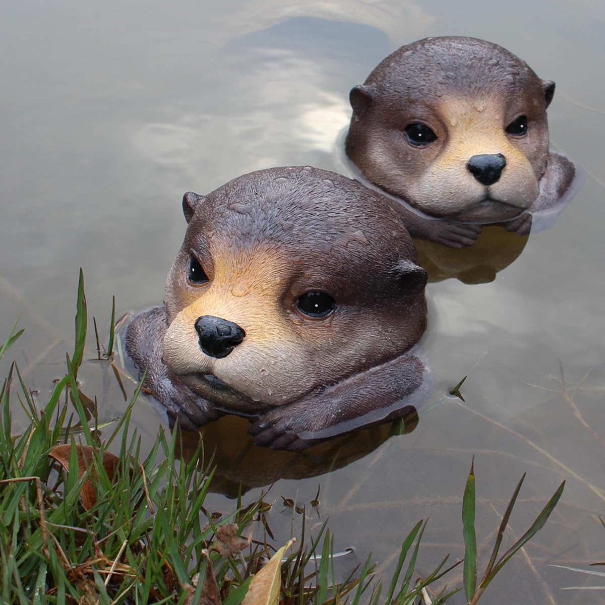 Floating Otter Head Resin Art, Waterproof Pond Float, Decorative Animal Sculpture, Garden Lake Decor, Duck Deterrent, Artistic Resin Decor for Outdoor Use (1 PC)