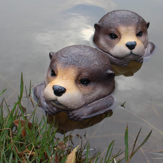 Floating Otter Head Resin Art, Waterproof Pond Float, Decorative Animal Sculpture, Garden Lake Decor, Duck Deterrent, Artistic Resin Decor for Outdoor Use (1 PC)