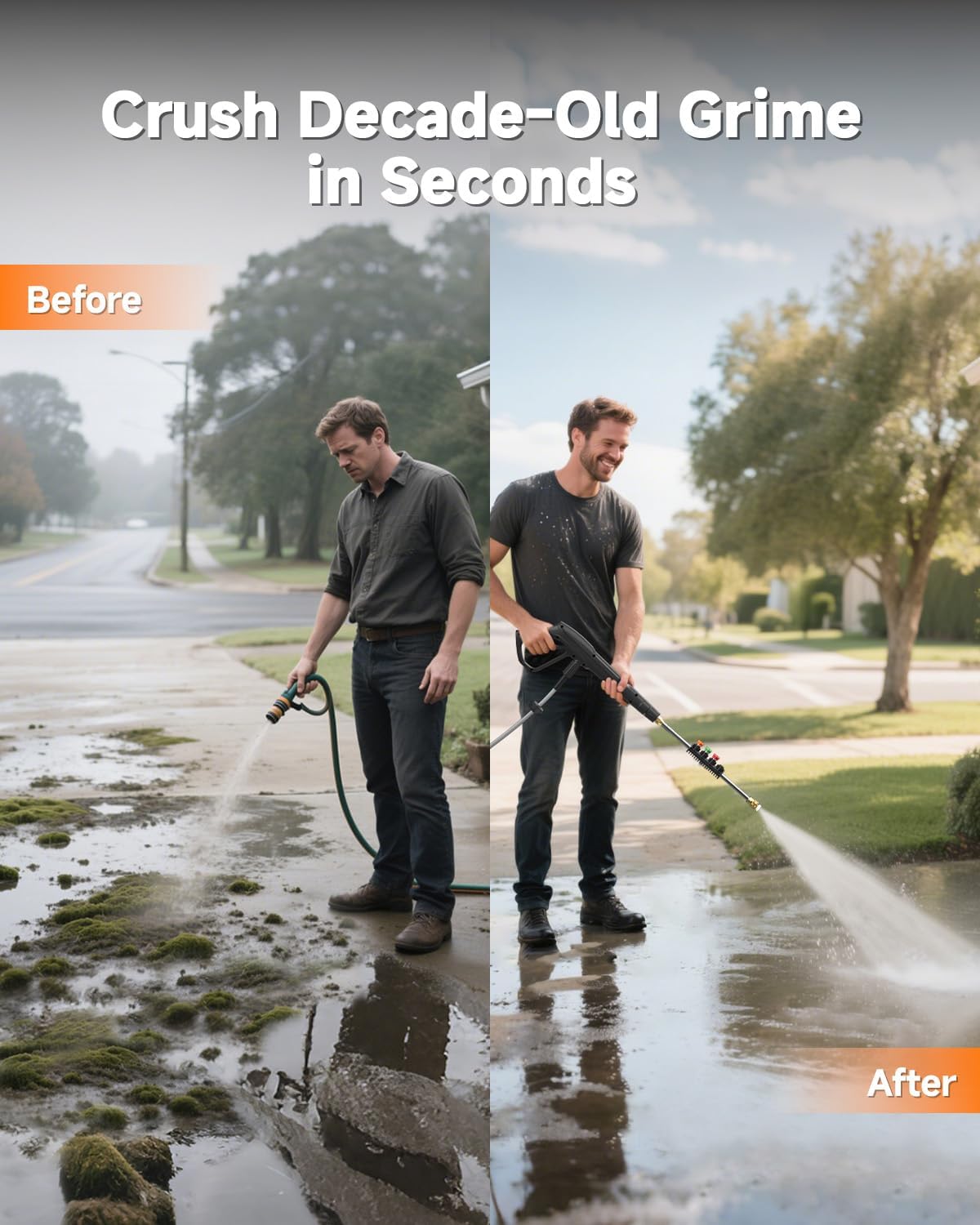 Giraffe Tools Wall Mounted Pressure Washer PRO with Upgraded 1800W Brushless Motor, Max 3700PSI Electric Power Washer with 100ft Detachable Hose for Car/Patios, Automatic Rewind, Any Length Lock